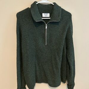 Old Navy Women’s Dark Green Zip-Up Sweater